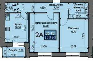 2-комнатная 58.93 м² в ЖК Iceberg от 13 600 грн/м², Сумы