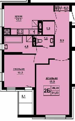 2-комнатная 61.8 м² в ЖМ Beverly Hills от 13 750 грн/м², Тернополь