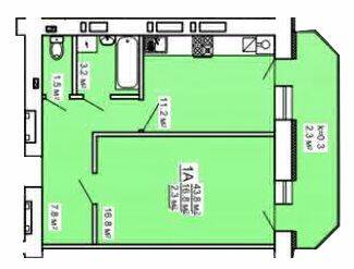 1-комнатная 43.8 м² в ЖК на ул. Независимости, 5 от 13 100 грн/м², г. Нежин