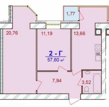2-комнатная 57.6 м² в ЖК Европейский Двор от 15 300 грн/м², Чернигов
