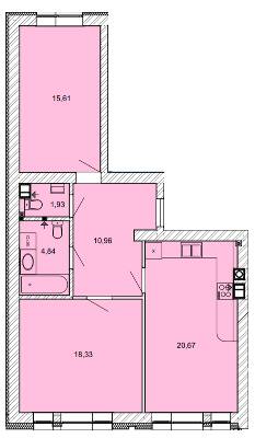 2-кімнатна 72.34 м² в ЖК Найкращий квартал від 27 400 грн/м², м. Ірпінь