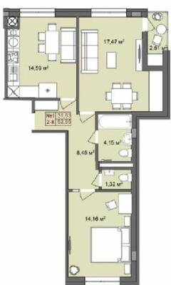 2-комнатная 62.85 м² в ЖК RedWood от 23 750 грн/м², пгт Брюховичи