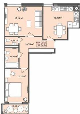 2-комнатная 64.74 м² в ЖК RedWood от 23 750 грн/м², пгт Брюховичи