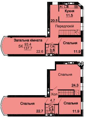Двухуровневая 137.7 м² в ЖК Bavaria City от 22 000 грн/м², с. Крюковщина