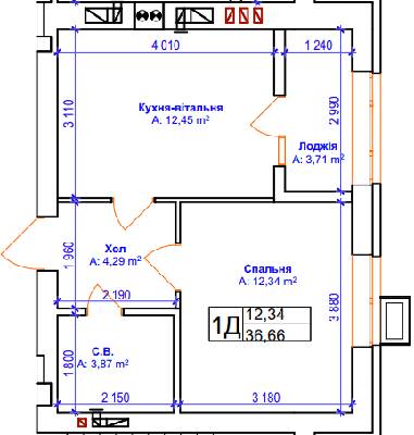 1-комнатная 36.66 м² в ЖК Бургундия от 24 650 грн/м², г. Ирпень