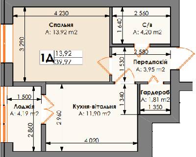 1-комнатная 39.97 м² в ЖК Бургундия от 24 650 грн/м², г. Ирпень