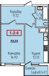 1-комнатная 43.33 м² в ЖК Пятьдесят первая жемчужина от 27 200 грн/м², Одесса