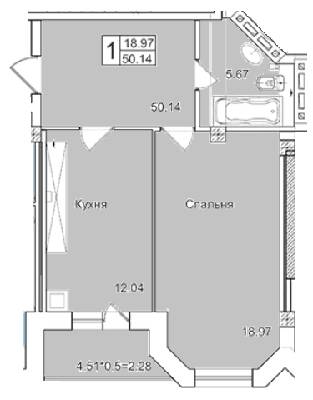1-комнатная 50.14 м² в ЖК English house от 28 300 грн/м², с. Крыжановка