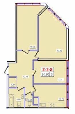 3-комнатная 80.95 м² в ЖК Пятьдесят третья жемчужина от 18 100 грн/м², Одесса