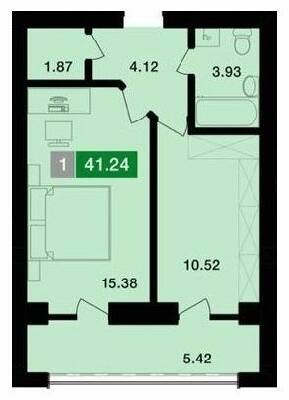 1-комнатная 41.24 м² в ЖК Парковый от 19 000 грн/м², г. Винники