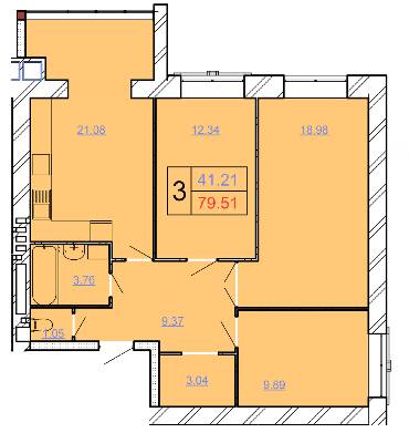 3-комнатная 79.51 м² в ЖК Avila Lux II от 22 000 грн/м², Хмельницкий