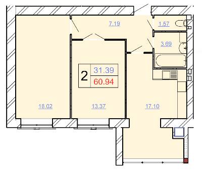 2-комнатная 60.94 м² в ЖК Avila Lux II от 22 000 грн/м², Хмельницкий