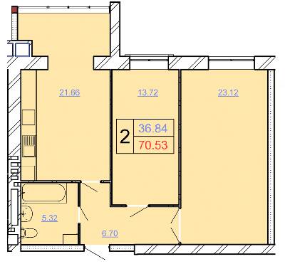 2-комнатная 70.53 м² в ЖК Avila Lux II от 19 000 грн/м², Хмельницкий
