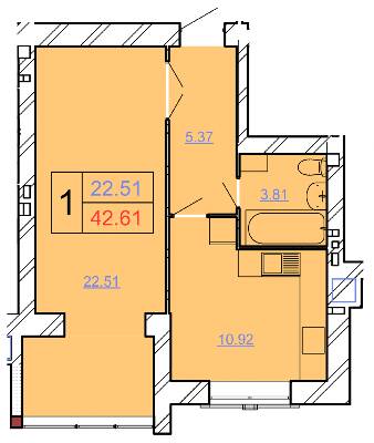 1-комнатная 42.61 м² в ЖК Avila Lux II от 19 000 грн/м², Хмельницкий