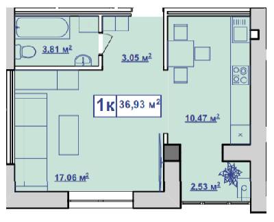1-комнатная 36.93 м² в ЖК Парковий маєток от 11 000 грн/м², Ивано-Франковск