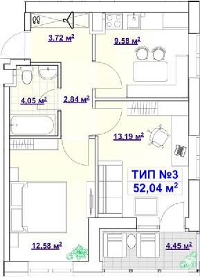 2-комнатная 52.04 м² в ЖК BARVY от 16 100 грн/м², Днепр