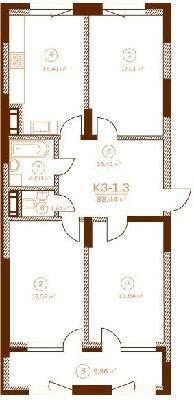 3-комнатная 98.44 м² в ЖК Stanford от 64 350 грн/м², Киев