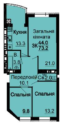 3-комнатная 73.2 м² в ЖК Bavaria City от 22 000 грн/м², с. Крюковщина
