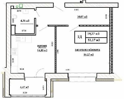 1-кімнатна 51.17 м² в ЖК Чабани 2 від 24 000 грн/м², смт Чабани