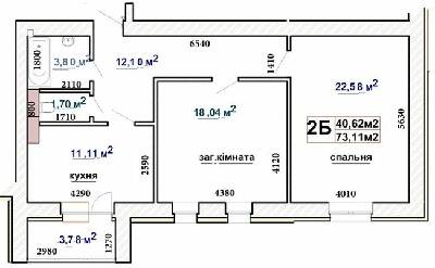 2-кімнатна 73.11 м² в ЖК Чабани 2 від 24 000 грн/м², смт Чабани