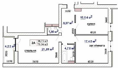 2-кімнатна 75.56 м² в ЖК Чабани 2 від 24 000 грн/м², смт Чабани