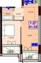 1-комнатная 41.05 м² в ЖК Sky-2 от 24 350 грн/м², г. Ирпень