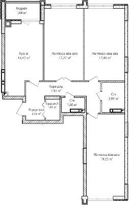 3-кімнатна 88.3 м² в ЖК Синергія Сіті від 18 800 грн/м², м. Ірпінь