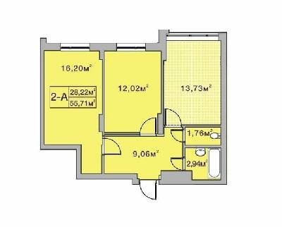 2-комнатная 55.7 м² в ЖК Центральный-2 от 24 400 грн/м², г. Ирпень