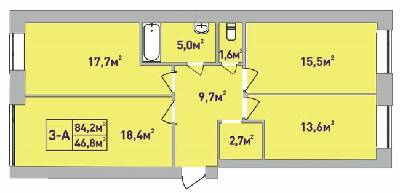 3-комнатная 84.2 м² в ЖК Центральный-Премиум от 28 850 грн/м², г. Ирпень
