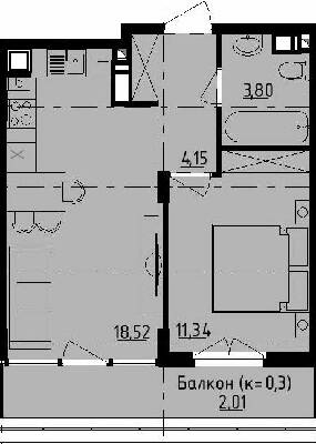 1-комнатная 39.82 м² в ЖК Manhattan от 21 350 грн/м², Одесса