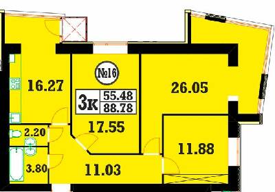 3-комнатная 88.78 м² в ЖК Кардамон от 19 200 грн/м², Хмельницкий