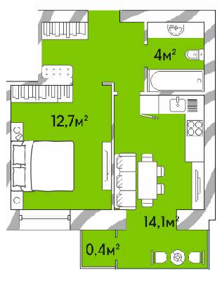 1-комнатная 37.7 м² в ЖК Затишний Двір-2 от 17 500 грн/м², Луцк