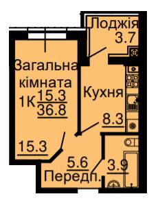 1-комнатная 36.8 м² в ЖК Львовский затышок (Львовский маеток) от 21 600 грн/м², с. Софиевская Борщаговка
