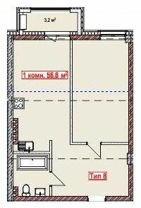 1-комнатная 56.6 м² в ЖК Club City от 26 950 грн/м², Херсон