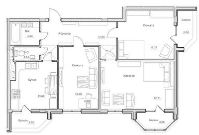 3-комнатная 98.76 м² в ЖК Счастливые пролиски от 31 000 грн/м², с. Пролиски