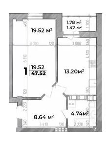 1-комнатная 47.52 м² в ЖК Standard LUX от 29 000 грн/м², Полтава