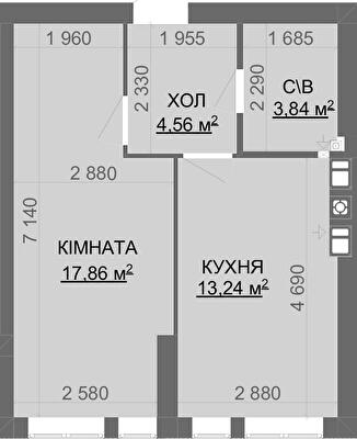 1-комнатная 39.5 м² в ЖК Найкращий квартал-2 от 23 000 грн/м², пгт Гостомель