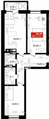 2-комнатная 62.39 м² в ЖК Авантаж 247 от 20 200 грн/м², г. Буча