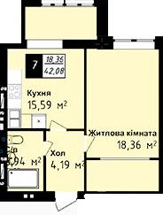 1-кімнатна 42.08 м² в ЖК Sea Town від 21 200 грн/м², Одеса