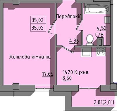 1-комнатная 35.02 м² в ЖК Сокол от 32 350 грн/м², Одесса