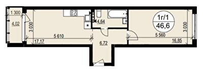 1-комнатная 45.6 м² в ЖК Гринвуд 3 от 18 150 грн/м², пгт Брюховичи