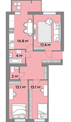 3-комнатная 84.4 м² в ЖК Яровиця Life от 11 950 грн/м², г. Калуш
