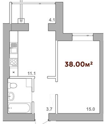 1-комнатная 38 м² в ЖК Опрышевская Слобода от 13 050 грн/м², Ивано-Франковск