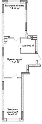 2-комнатная 50.63 м² в ЖК Синергия 3+ от 19 200 грн/м², г. Ирпень