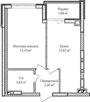 1-кімнатна 36.62 м² в ЖК Синергія Сіті від 28 000 грн/м², м. Ірпінь