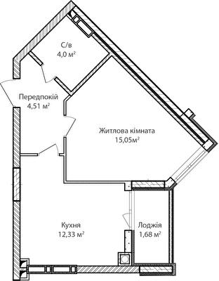 1-кімнатна 37.57 м² в ЖК Синергія Сіті від 28 000 грн/м², м. Ірпінь