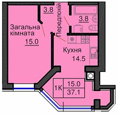 1-кімнатна 37.1 м² в ЖК Софія Клубний від 25 000 грн/м², с. Софіївська Борщагівка