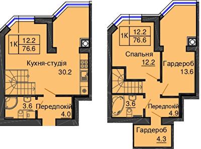 Двухуровневая 76.6 м² в ЖК Sofia Nova от 24 000 грн/м², с. Новоселки