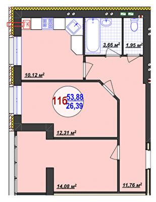 2-комнатная 53.88 м² в ЖК Кемпинг Сити от 16 200 грн/м², пгт Стрижавка