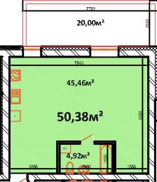 1-комнатная 50.38 м² в ЖК StyleUP от 26 000 грн/м², с. Липины